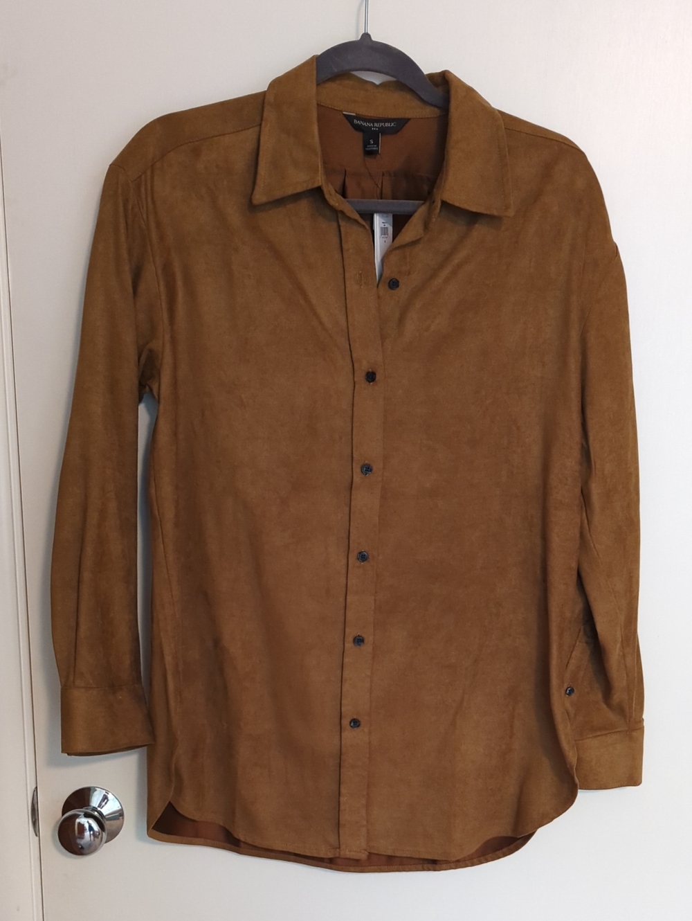 Banana Republic Vegan Suede Shirt Jacket - Tan Brown